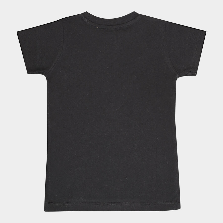Boys Cotton T-Shirt, Black, large image number null