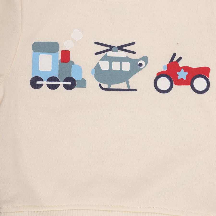 Infants Soft Beige Crew Neck Casual Sweatshirt, गहरा पीला, large image number null