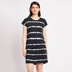 Cotton Stripes Dress, Black, small image number null