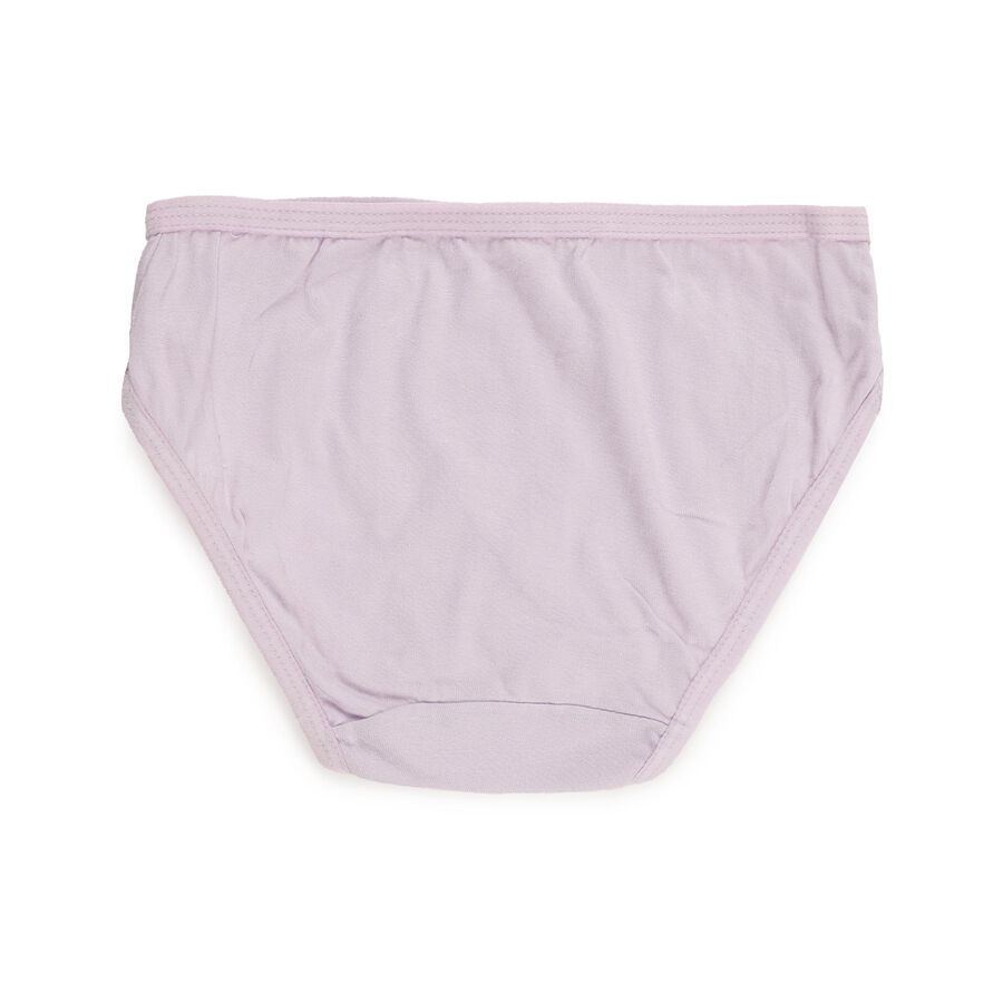 Girls' Soft Lavender and White Printed Cotton Panties, White, large image number null