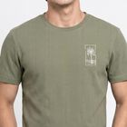 Men's Olive Green Round Neck Regular T-Shirt, हल्का हरा, small