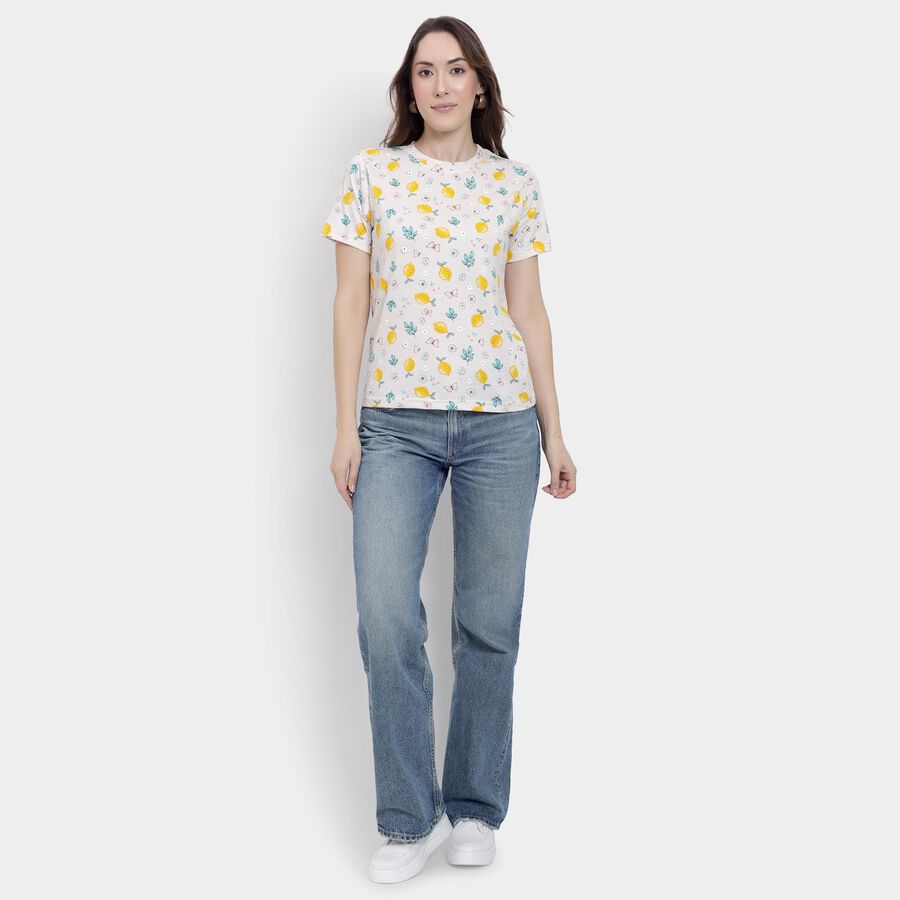 Ladies' Round Neck T-Shirt, White, large image number null