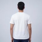 Men's White Henley Neck Casual Half Sleeve T-Shirt, White, small