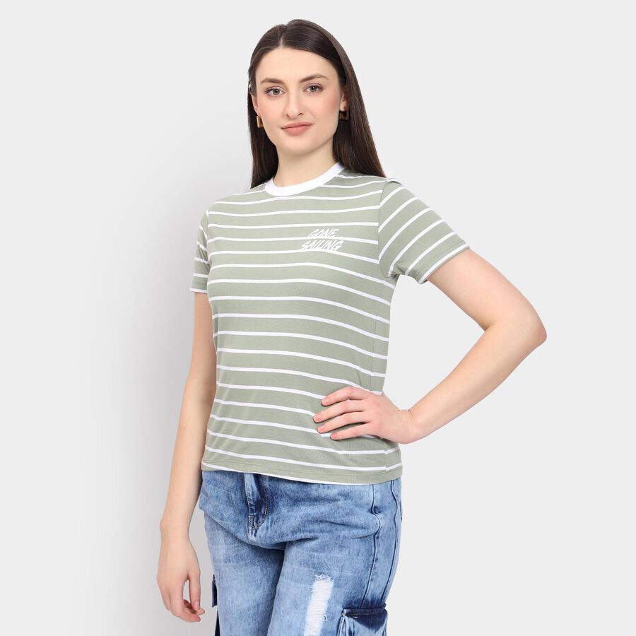 Ladies' Round Neck T-Shirt, Light Green, large image number null