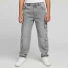 Boys' 100% Cotton Jeans, हल्का ग्रे, small image number null