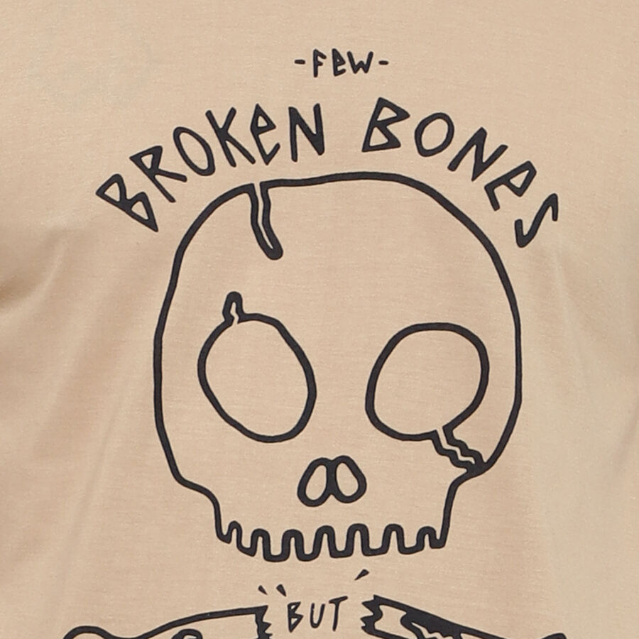 Round Neck T-Shirt, Beige, large image number null