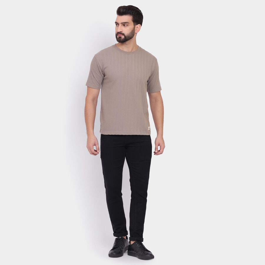 Men's Round Neck Half Sleeves T-Shirt , Rust, large image number null