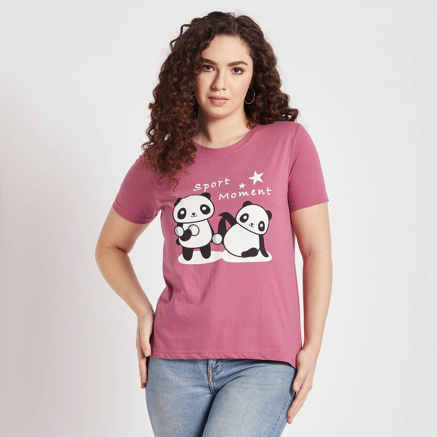 Round Neck T-Shirt, Purple, large image number null