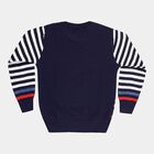 Boys Round Neck Pullover, Navy Blue, small image number null