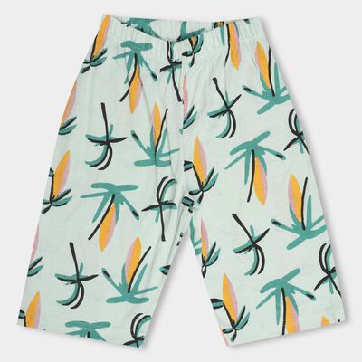 Boys' Light Mint Green Relaxed Fit Tropical Printed Jamaican Shorts
