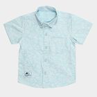 Infants Light Blue Cotton Half Sleeve Classic Casual Shirt, Light Blue, small