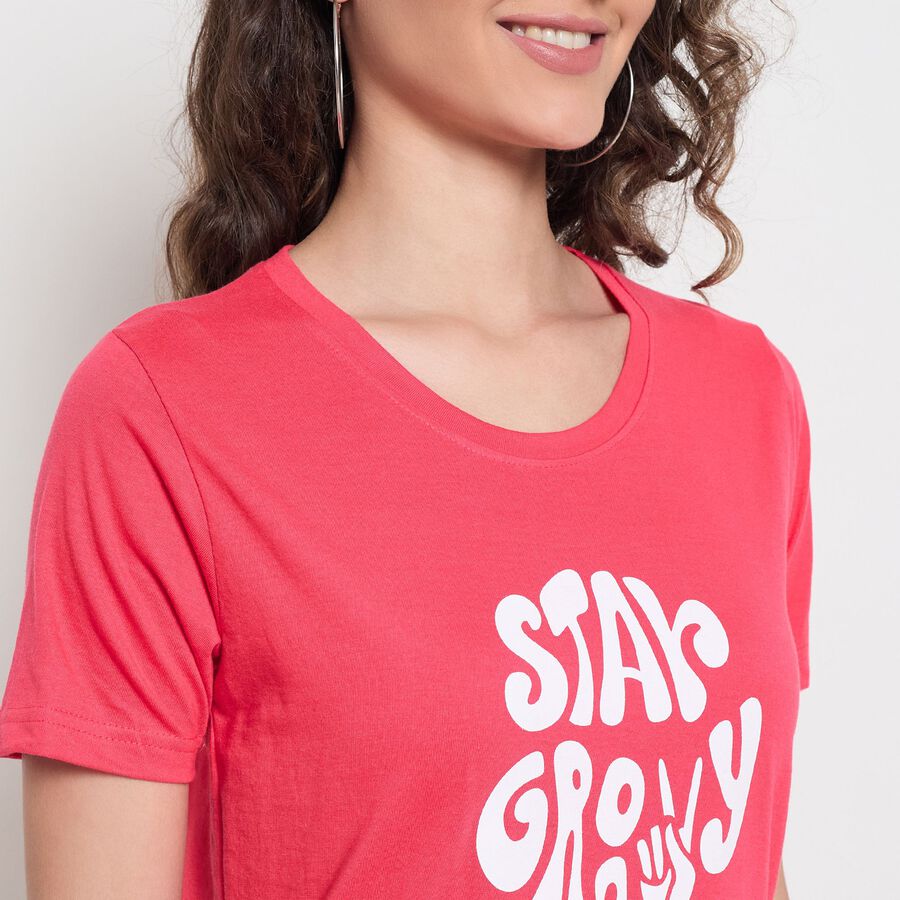 Ladies' Round Neck T-Shirt, Coral, large image number null