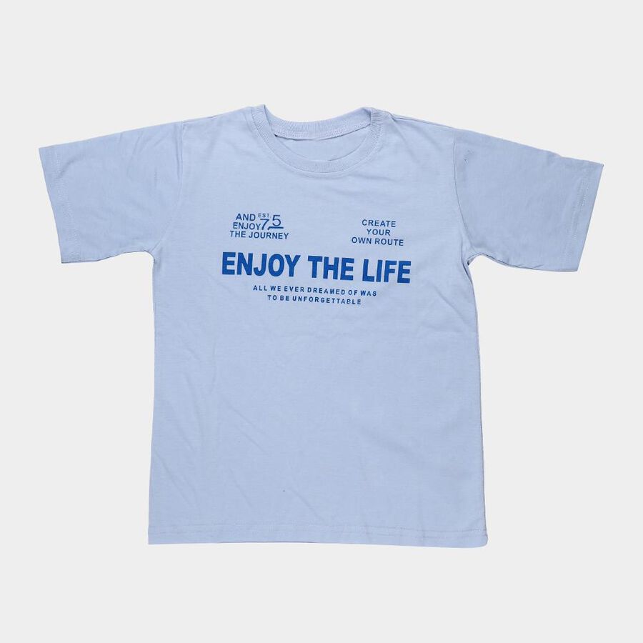 Boys' Half Sleeves T-Shirt, Light Blue, large