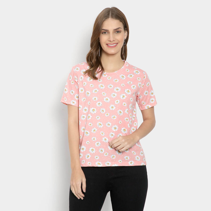 Round Neck T-Shirt, White, large image number null