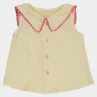 Infants Yellow Cotton Half Sleeve Spread Collar Casual Shirt, पीला, small
