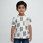 Boys Light Grey Cotton Crew Neck Casual T-Shirt, हल्का ग्रे, small image number null