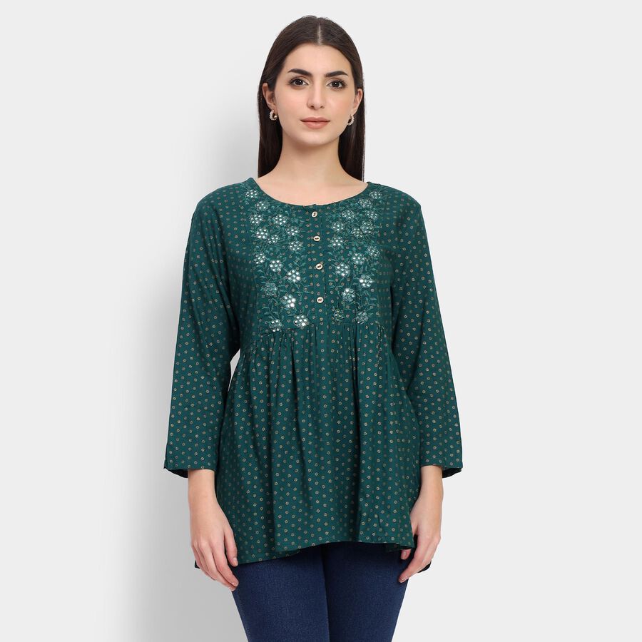 Ladies' Kurti , गहरा हरा, large image number null