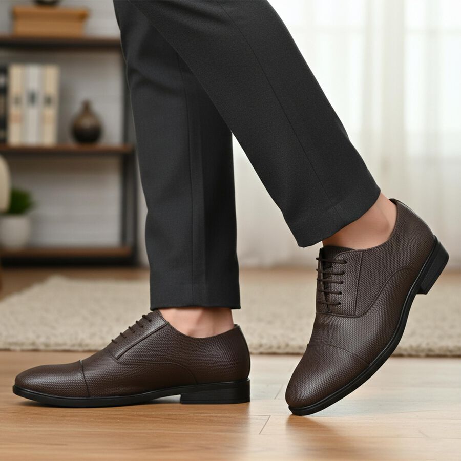 Men's Formal Shoes, भूरा, large