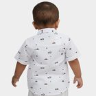Infants' White Cotton Half Sleeve Classic Collar Classic Shirt, White, small