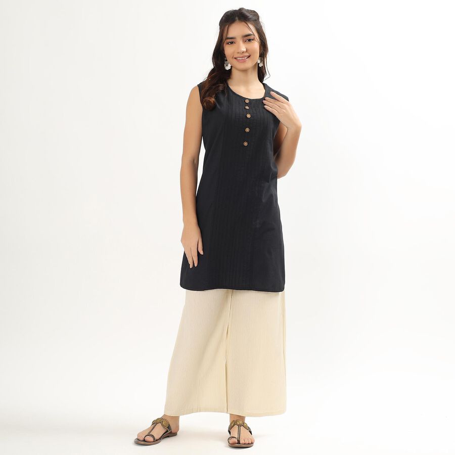 Women's Solid Regular Fit Palazzo, Beige, large image number null