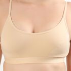 Women's Beige Cotton Wireless Full Coverage Bra, Beige, small