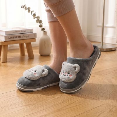 Women's Grey Slip-On House Slippers