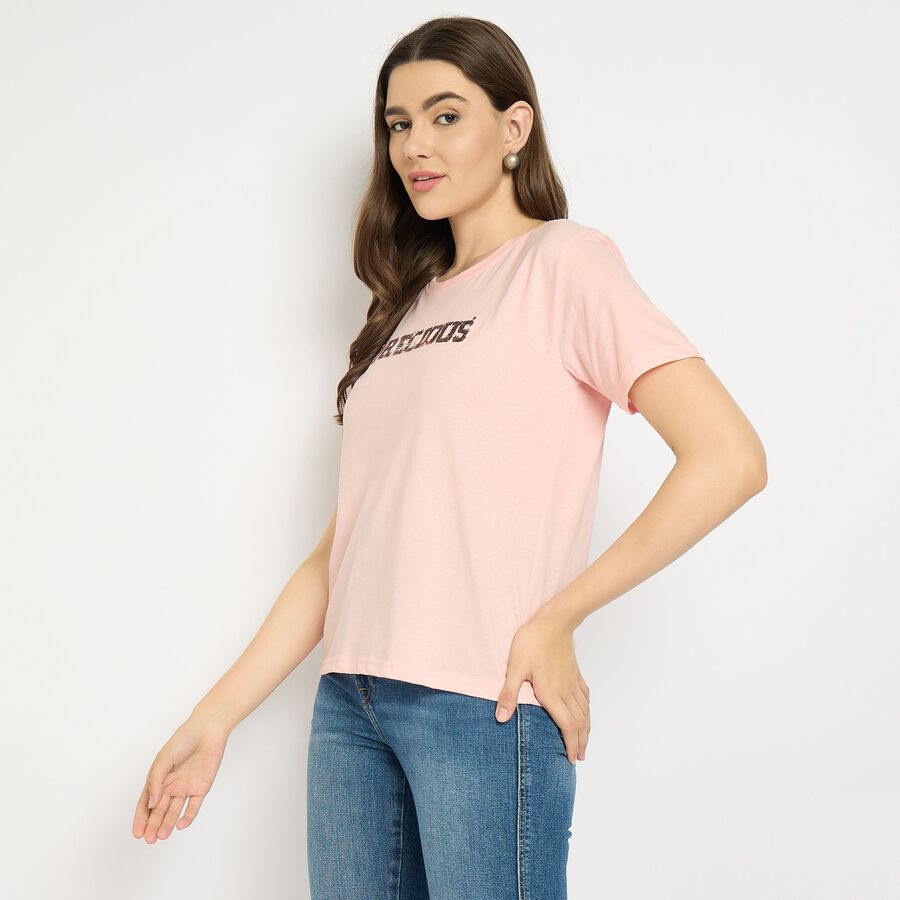 Ladies' Round Neck T-Shirt, Light Pink, large image number null