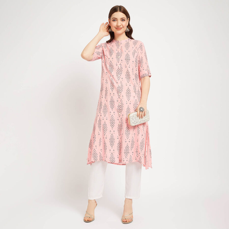 Cotton Kurta, हल्का गुलाबी, large image number null