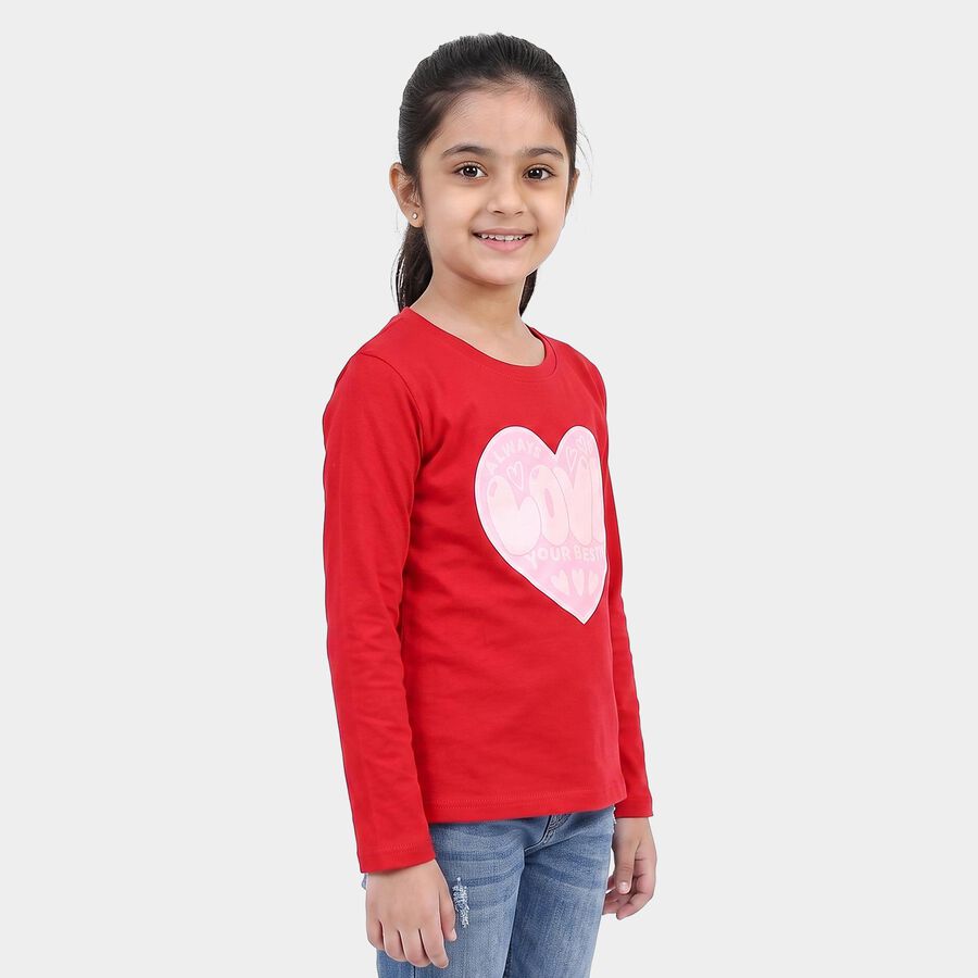 Girls Red Regular Top, लाल, large