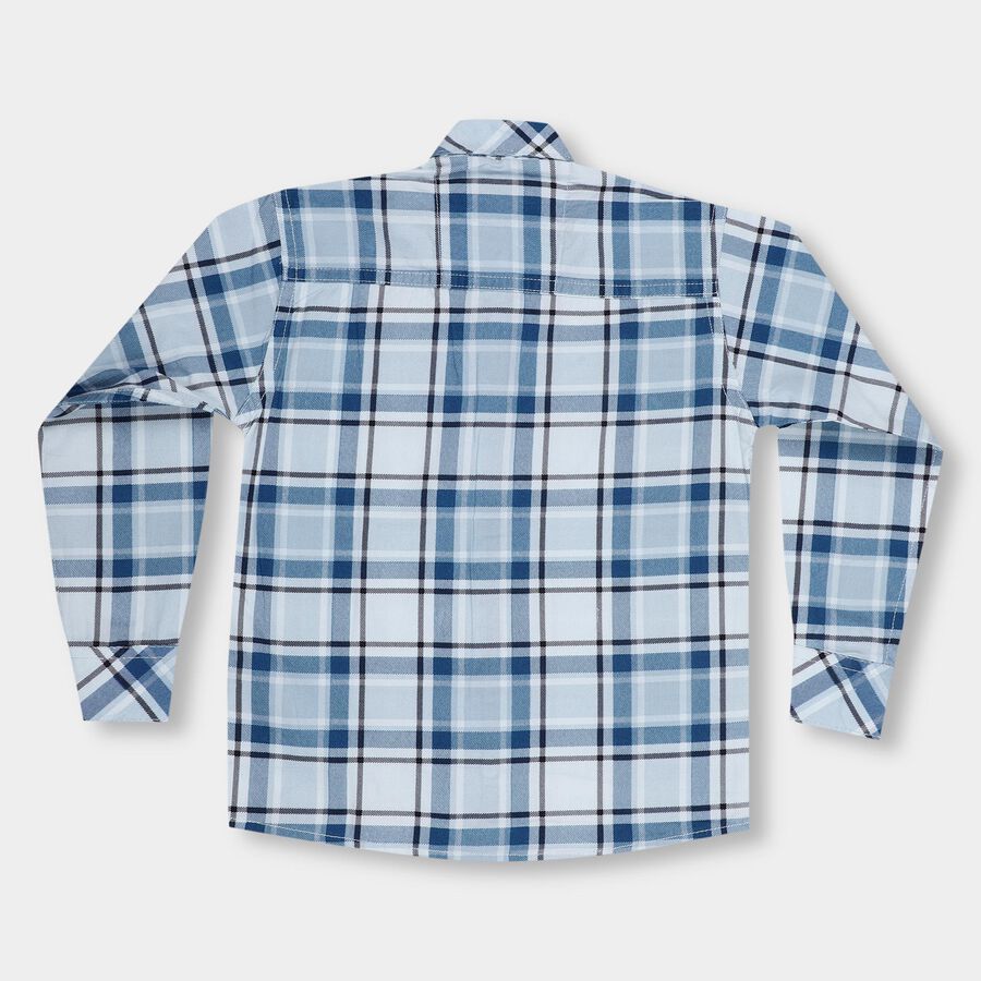 Boys' Light Blue Cotton Classic Collar Casual Shirt, हल्का नीला, large image number null