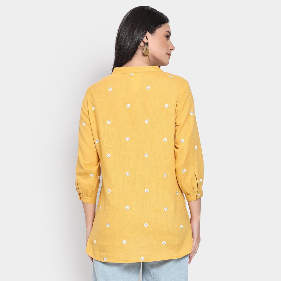 Ladies' 100% Cotton Kurti, पीला, large image number null