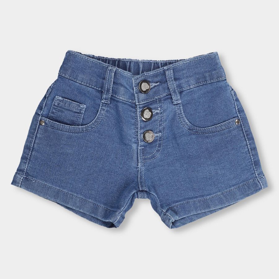 Girls' Shorts , मध्यम नीला, large image number null