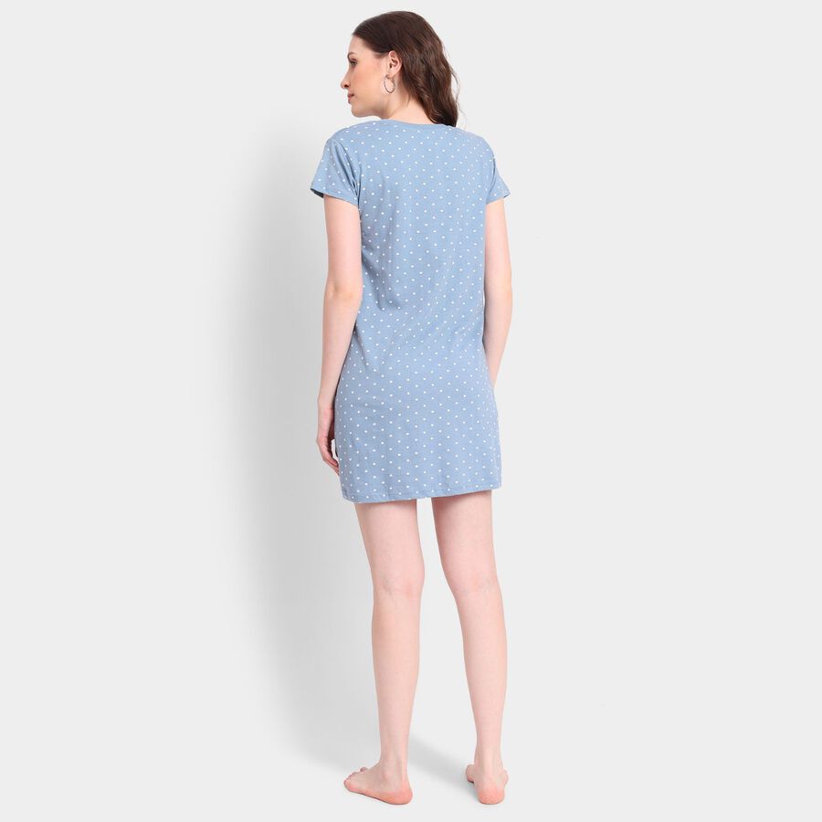 Ladies' Cotton Nighty, टील ब्लू, large image number null