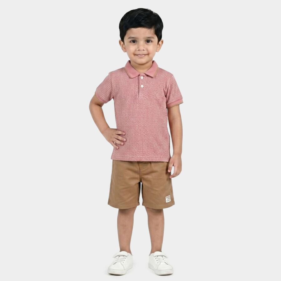 Boys Light Pink Neck Baba Suit, Light Pink, large