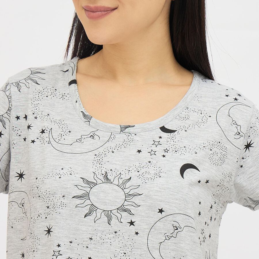 Ladies' Nighty, Melange Mid Grey, large image number null