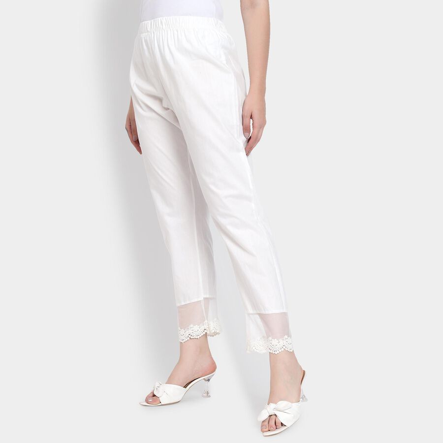 Ladies' 100% Cotton Palazzos , Off White, large image number null