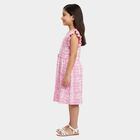 Girls' Light Pink Cotton Blend Casual Frock, Light Pink, small