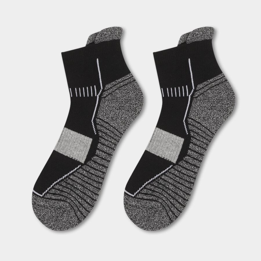 Men's Black and Gray Regular Fit Ankle-Length Socks Pack of 3, नेवी ब्लू, large image number null