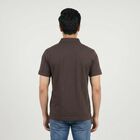 Men Grey Collared Casual T-Shirt, गहरा ग्रे, small