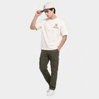 Men's Off White Cotton Round Neck Graphic Print T-Shirt, ऑफ व्हाइट, small