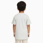 Boys Light Grey Crew Neck Casual T-Shirt, Ecru Melange, small image number null
