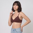 Women's Brown V-Neck Bralette Bra, Brown, small