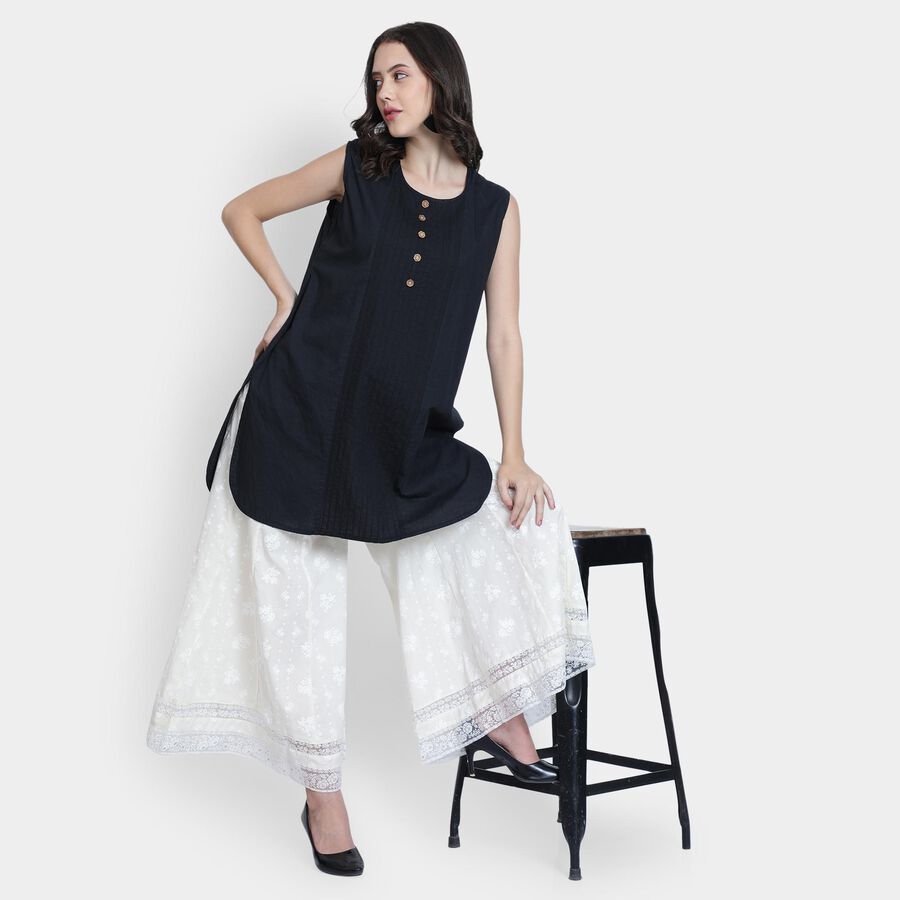 Ladies' 100% Cotton Palazzos , Off White, large image number null