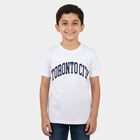 Boys' Half Sleeves T-Shirt, ऑफ व्हाइट, small