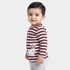 Infants Maroon Cotton Round Neck Regular T-Shirt, Wine, small