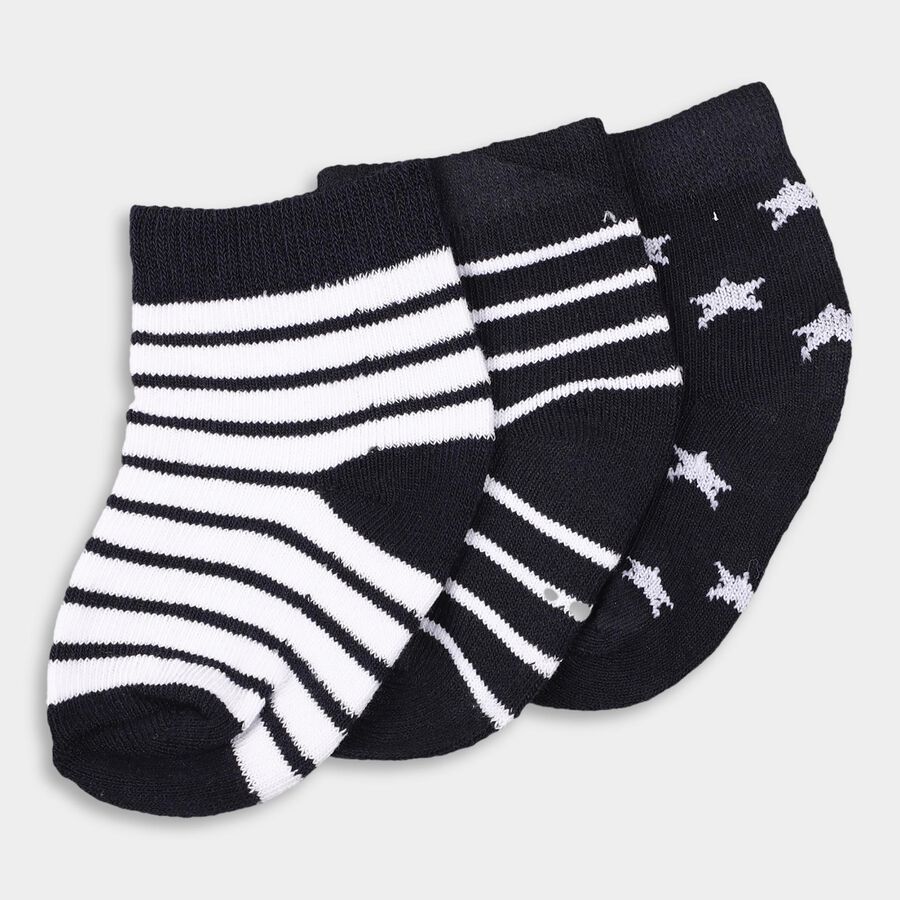Infants' Socks (Pack of 3), Navy Blue, large