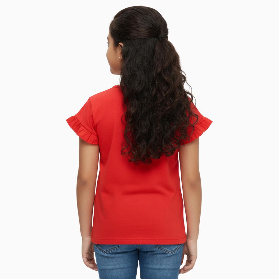 Girls' T-Shirt, Red, large image number null