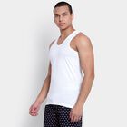 Cotton Solid Vest, White, small