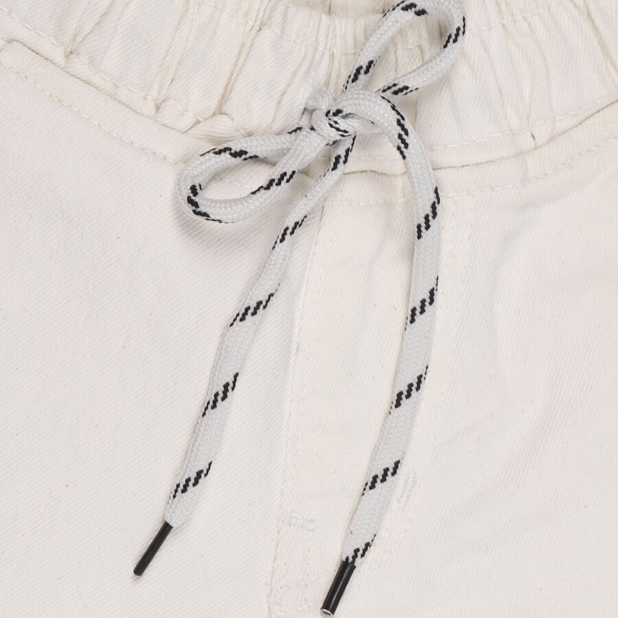 Boys Off-White Relaxed Fit Cargo Pants, सफ़ेद, large image number null