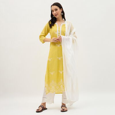 Women's Soft Ivory White Cotton Plain Dupatta